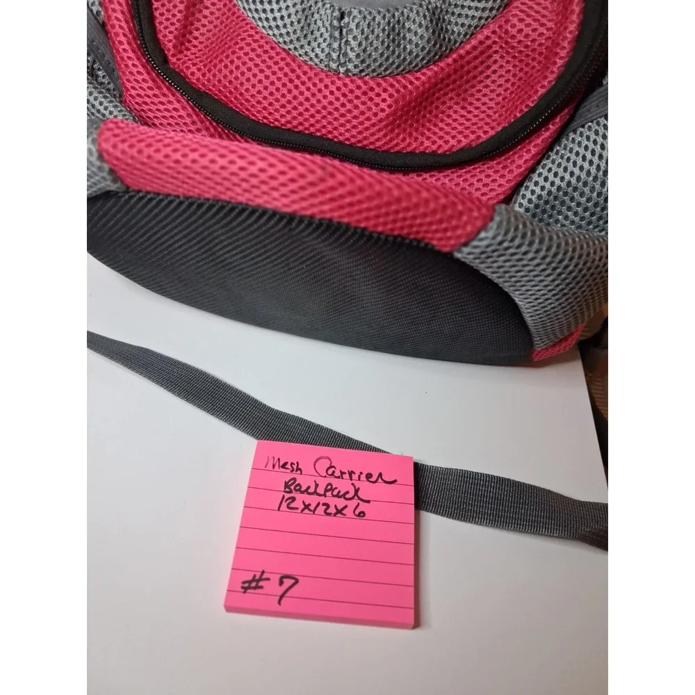 Breathable Mesh Pet Carrier Backpack Small Dog Cat Hands-Free Travel Hiking Bag